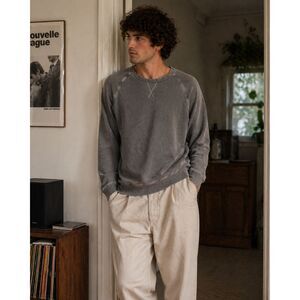 Officine Generale Gray Daily Classics Pullover Sweatshirt Top   Mens Size Small